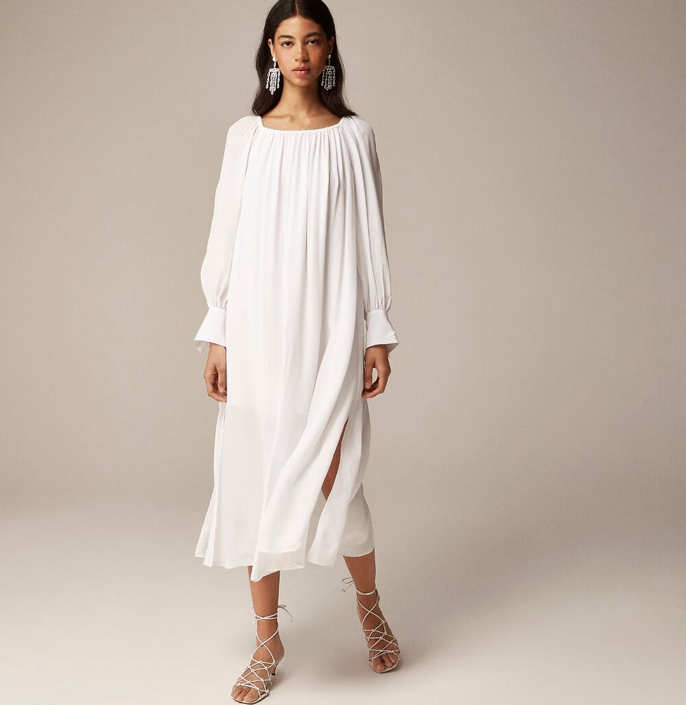 J.Crew Collection Sheer Maxi Dress Viscose Oversized Minimalist Boho Medium NWT